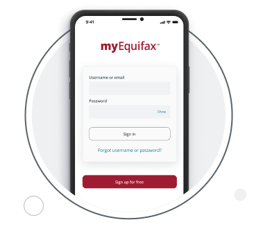 Create or sign in to your Equifax account.
