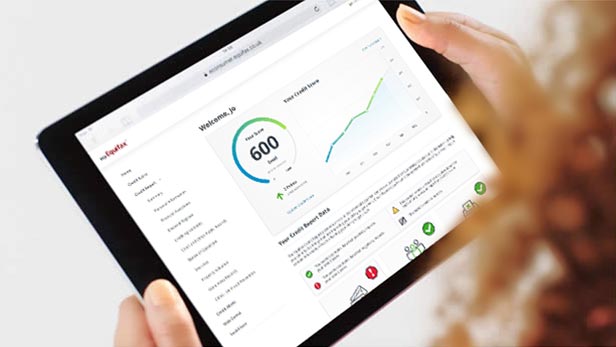 Equifax Credit Score on tablet
