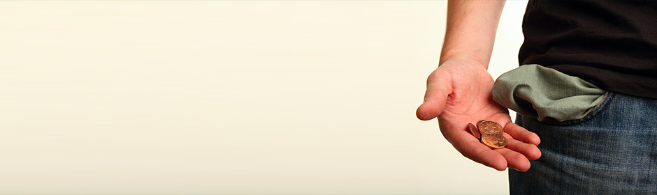 Man dealing with money worries