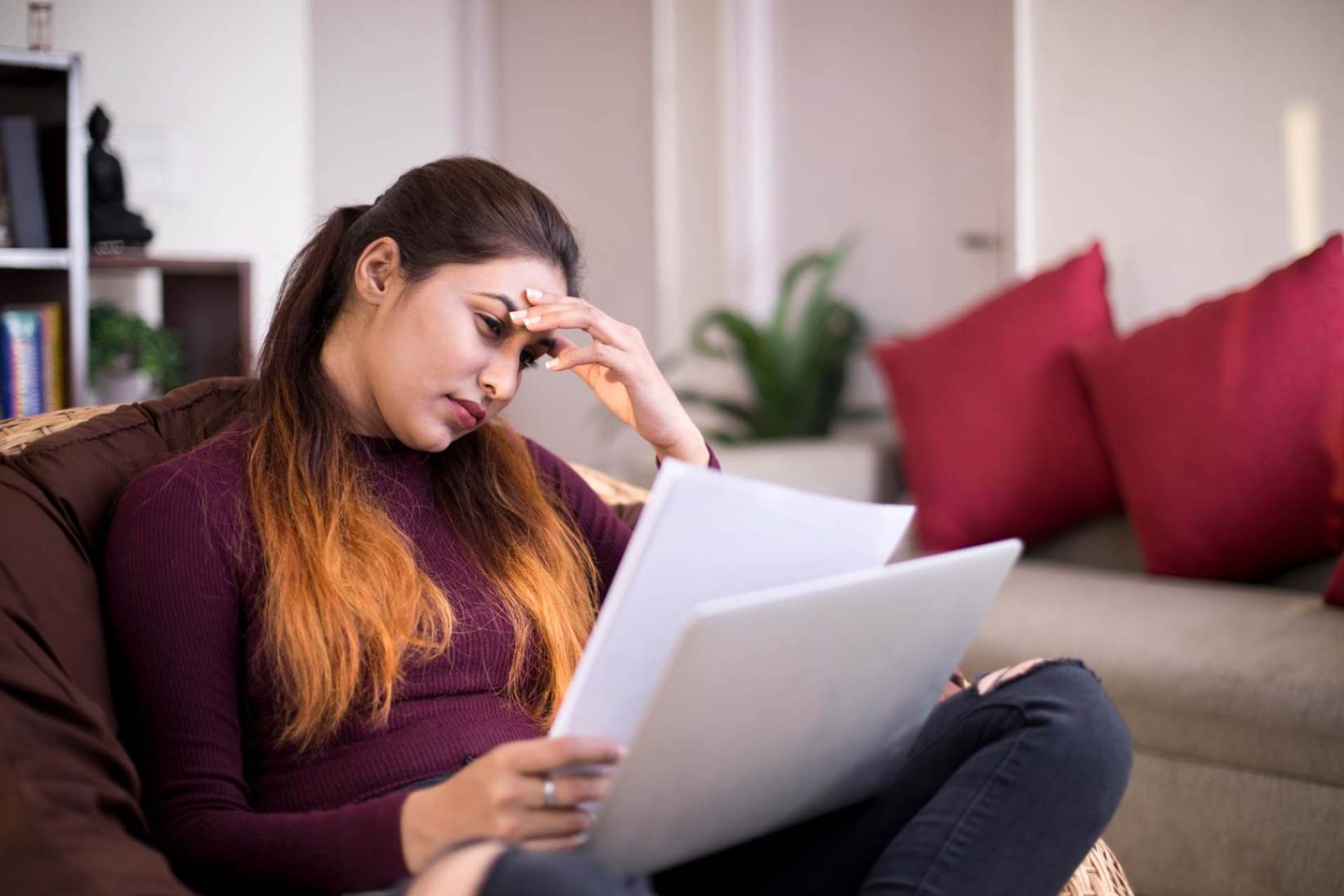 Person looking through their finances 