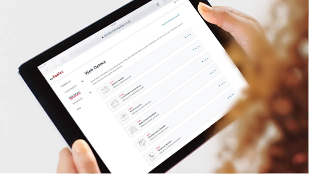 Equifax WebDetect on tablet